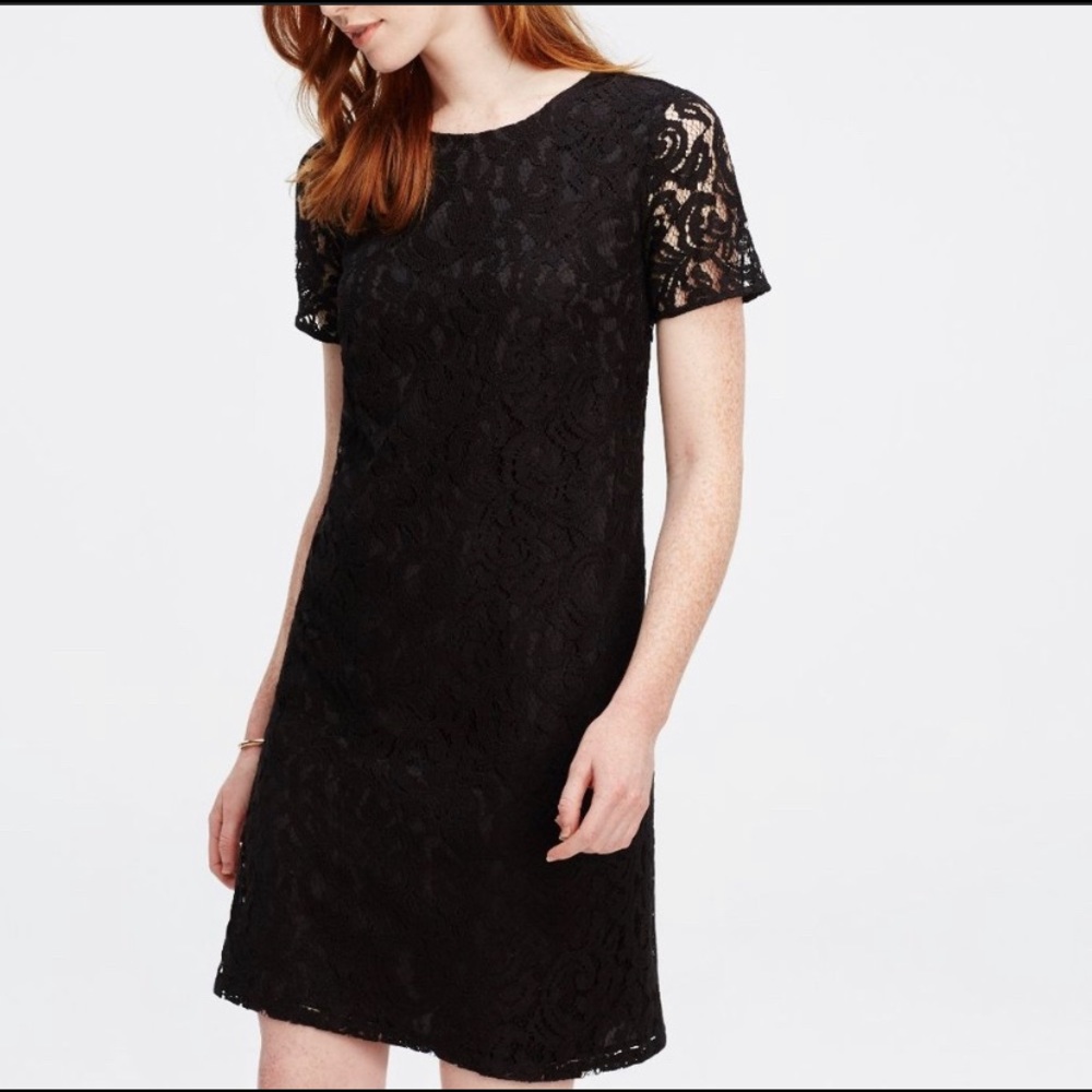 Ann Taylor lace black dress